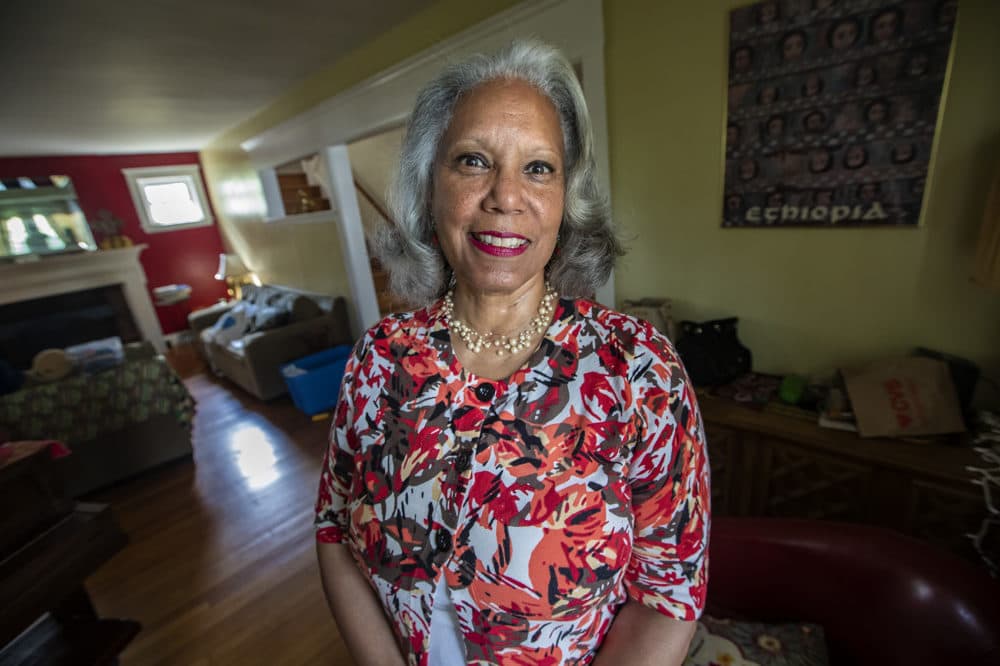 Dr. Sheila Nutt became one of the first African American flight attendants working for Pan American Airlines in 1970. (Jesse Costa/WBUR)