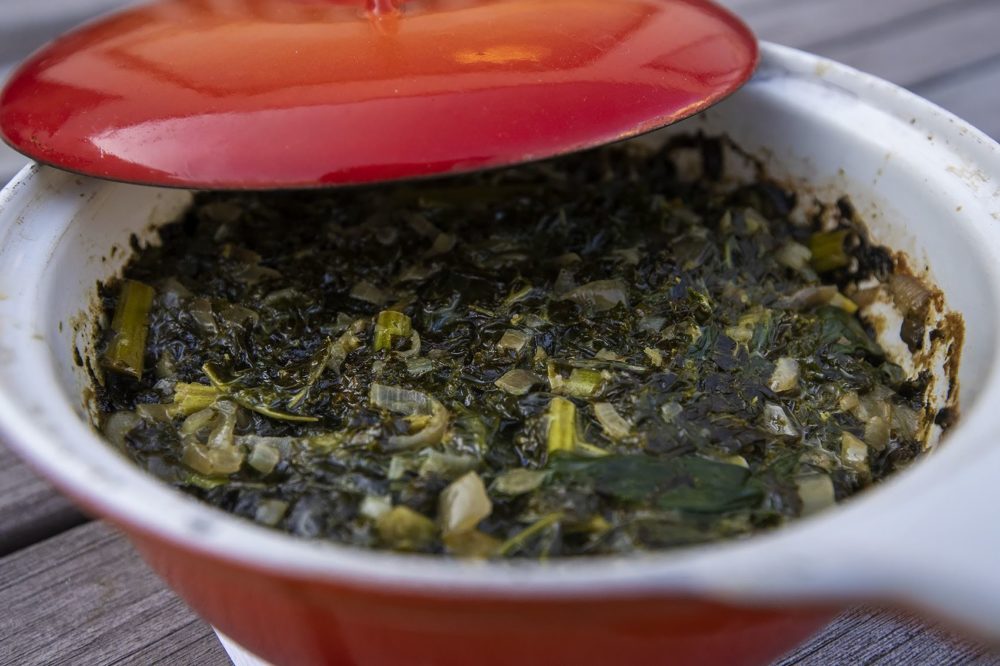 Creamed Spinach. (Jesse Costa/WBUR)