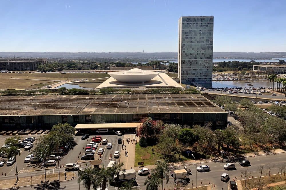 A side view of the Congresso Nacional in Brasilia, Brazil. (Gabriela Antunes)