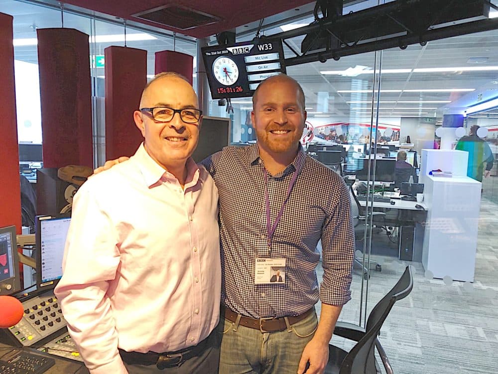 BBC's Rob Watson (left) has been a frequently spoken to host Jeremy Hobson (right) since the United Kingdom voted to leave the European Union in 2016.