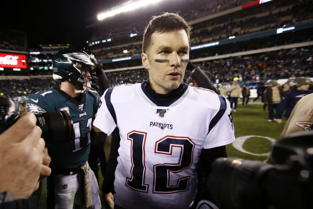 New England Patriots' Tom Brady walks the field after the game. New England won 17-10. (Michael Perez/AP)