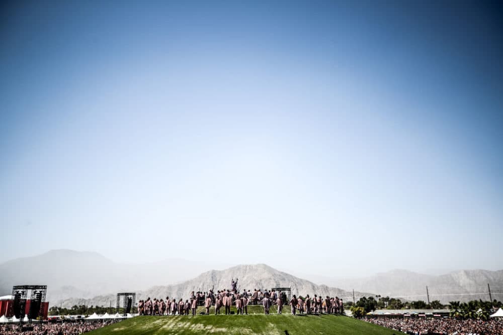 West performs Sunday Service during Coachella on April 21, 2019. (Rich Fury/Getty Images for Coachella)