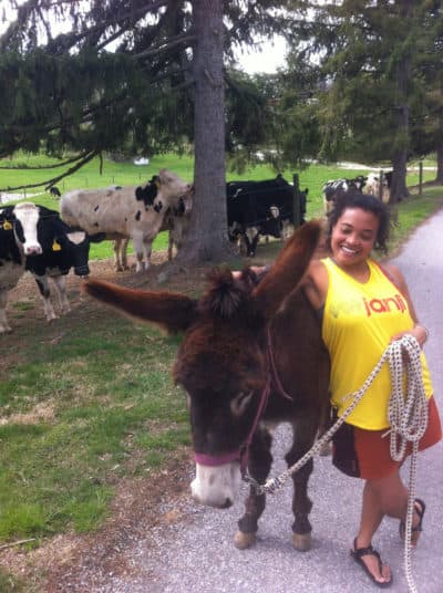 Chris's wife, Mika, became the third runner of the three human, three donkey group. (Courtesy Christopher McDougall)