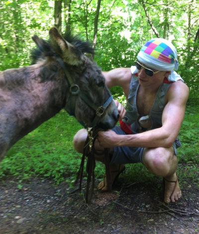 Sherman and Zeke out for a run. (Courtesy Christopher McDougall)