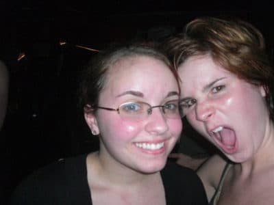The author and her friend, Jenna, at Piebald's supposedly last show ever at the Middle East in April 2008.