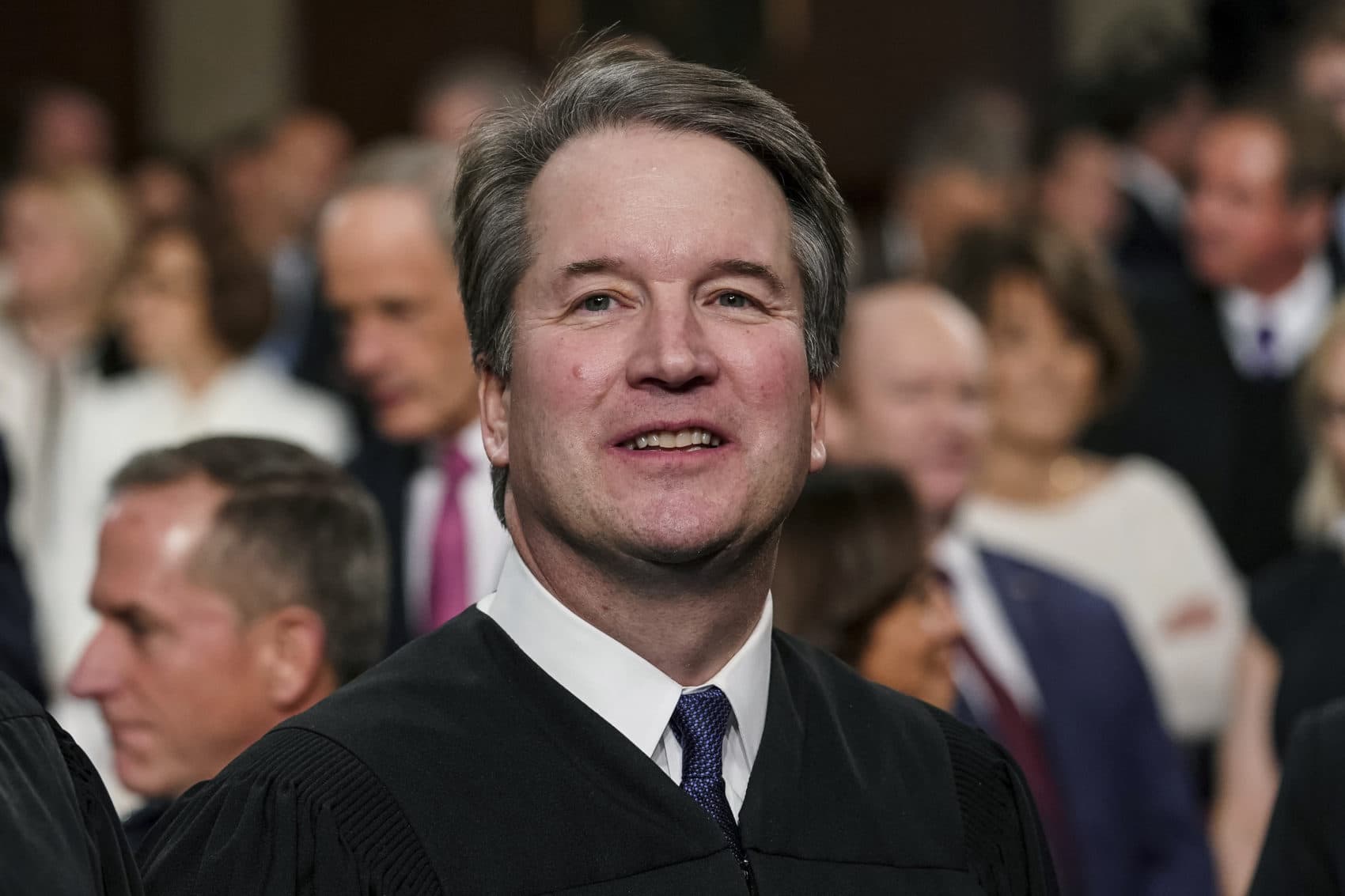 Supreme Court Associate Justice Brett Kavanaugh watches as President Trump arrives to give his State of the Union address. (Doug Mills/The New York Times via AP, Pool)