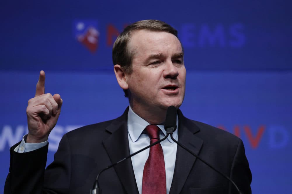 Democratic presidential candidate Sen. Michael Bennet, D-Colo., speaks during a fundraiser for the Nevada Democratic Party, Sunday, Nov. 17, 2019, in Las Vegas. (John Locher/AP)