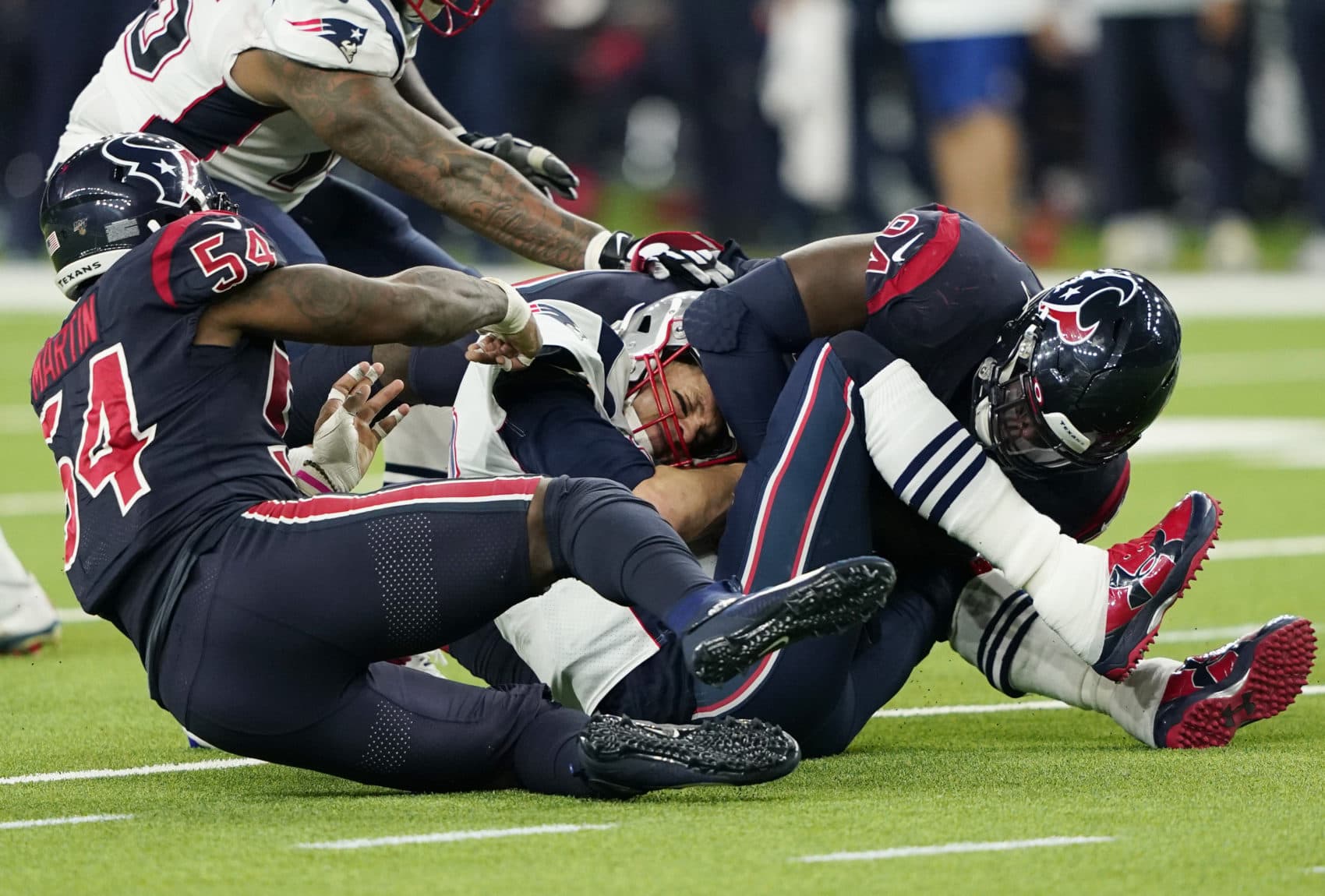 New England Patriots quarterback Tom Brady (12) takes a snap during the  game against the Houston Texans at NRG Stadium. The Patriots defeated the  Texans 27-6. Mandatory Credit: Troy Taormina-USA T …