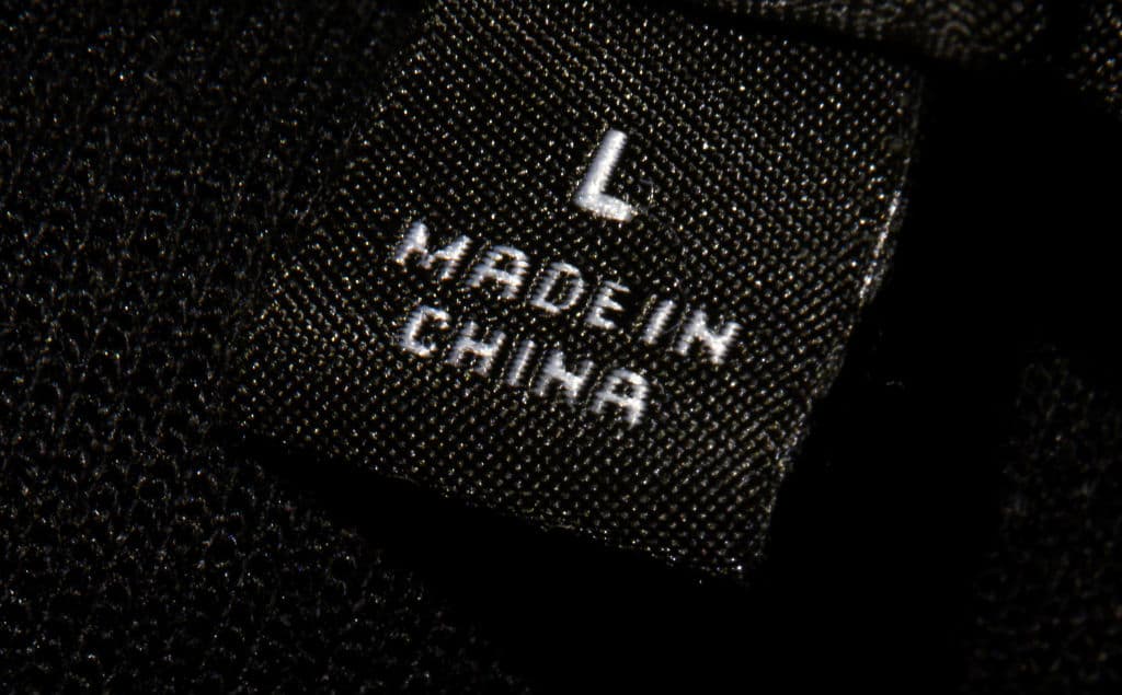 A label inside an item of clothing reading "Made in China." (Johannes Eisele/AFP/Getty Images)
