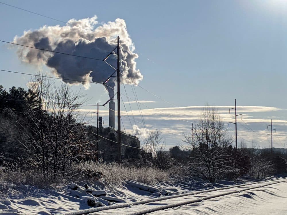 The Merrimack Station in Bow, New Hampshire. (Annie Ropeik/NHPR)