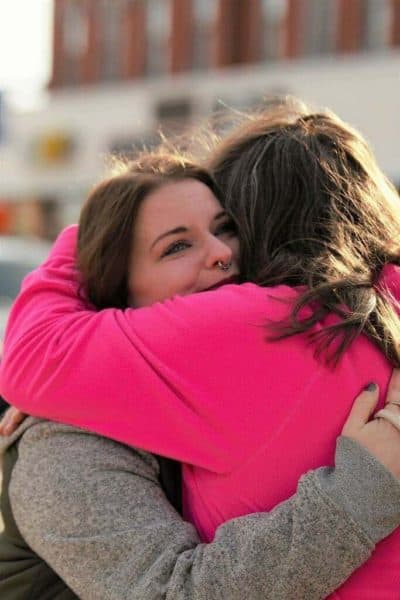 Laura DiGeronimo hugs Ruthy Brown. (Courtesy Laura DiGeronimo)