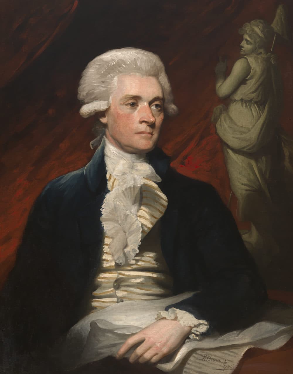 Mather Brown's oil on canvas painting of Thomas Jefferson in 1786. (Courtesy of Chrysler Museum of Art)