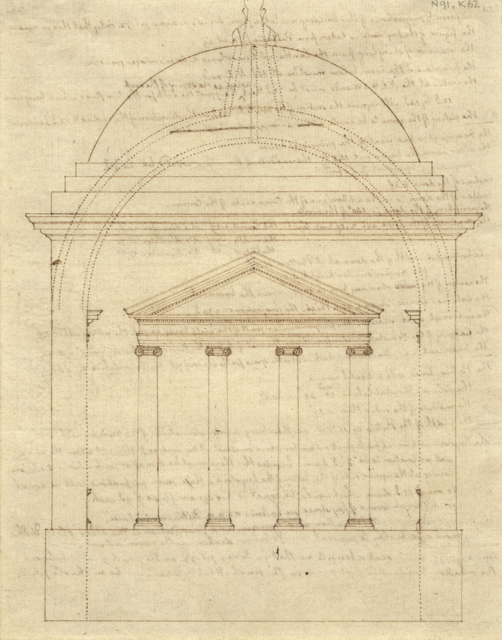 Thomas Jefferson's Monticello iconic portico and dome. (Coolidge Collection of Thomas Jefferson Manuscripts, Massachusetts Historical Society)