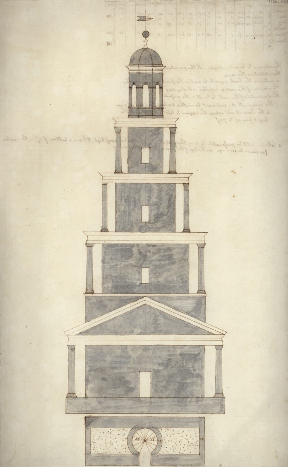 Thomas Jefferson's Monticello observation tower. (Coolidge Collection of Thomas Jefferson Manuscripts, Massachusetts Historical Society)
