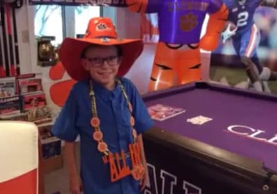 Aaron Ritz visits Dean Cox's repository of all things Clemson. (Courtesy Aaron's Army)