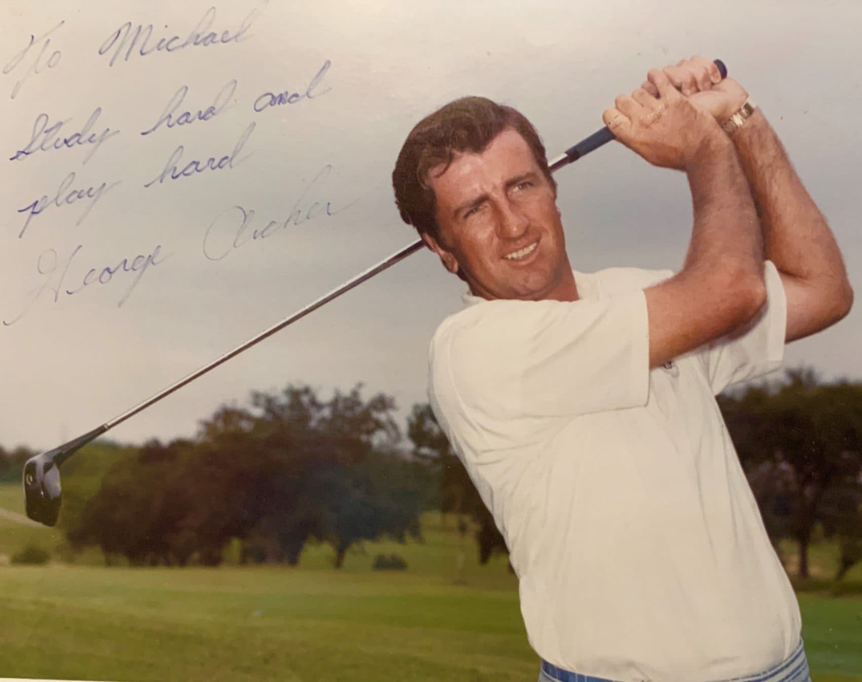 George Archer's "signed" photo for his friend Mike Jamieson. (Courtesy Donna Archer)
