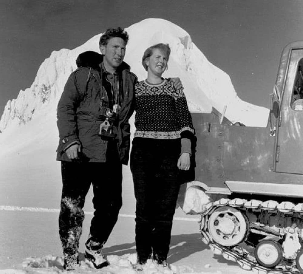Magnason's grandparents on top of an Icelandic glacier. (Courtesy of Magnason)