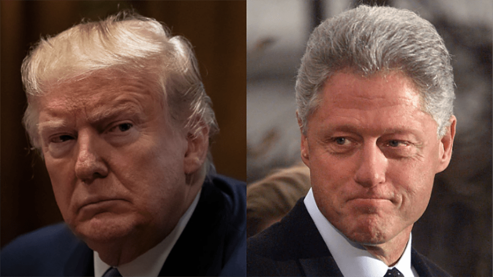 The House eventually impeached President Clinton and lawmakers are expected to do the same when the articles of impeachment against President Trump. (Left: Drew Angerer/Getty Images) (Right: Tim Sloan/AFP/Getty Images)