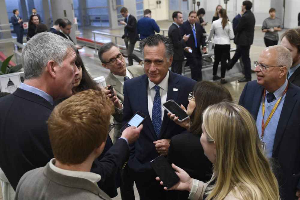 Sen. Mitt Romney, R-Utah, talks to reporters on Capitol Hill on Dec. 17, 2019. (Susan Walsh/AP)