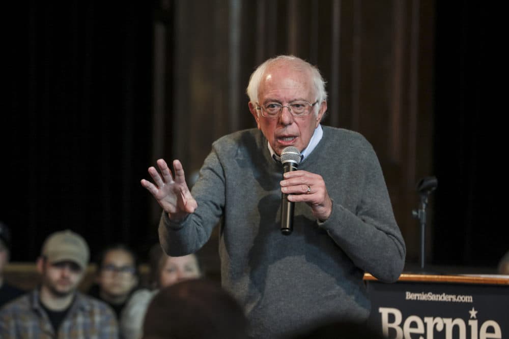 Democratic presidential candidate U.S. Sen. Bernie Sanders, I-Vt., speaks at a Newport Town Hall Breakfast at the Newport Opera House in Newport, N.H. on Dec. 29, 2019. (Cheryl Senter/AP)