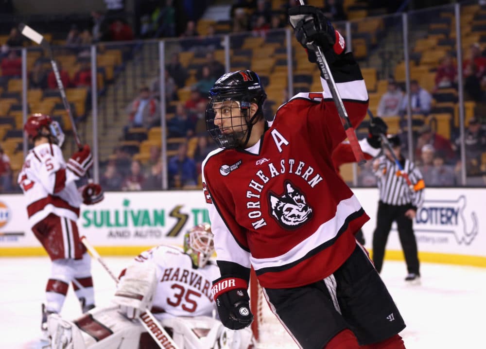 Northeastern University has remained successful after dropping its football program. Its men's hockey team has won two conference titles in the past four seasons. (Billie Weiss/Getty Images)