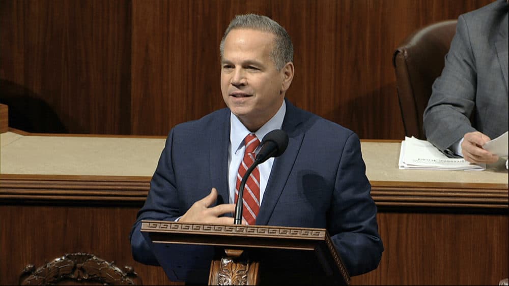 Rep. David Cicilline, D-R.I., speaks as the House of Representatives debates the articles of impeachment against President Trump at the Capitol in Washington on Dec. 18, 2019. (House Television via AP)