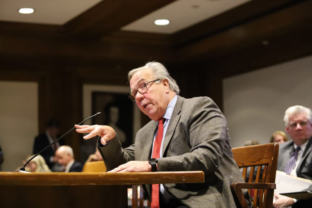 Tom Joyce, a lobbyist representing Holtec, new owner of the Pilgrim Nuclear Power Station, said bills to give the state additional authority over decommissioning the plant "could very well have the likelihood of controversy, litigation, the consumption of much time."(Chris Van Buskirk/SHNS)