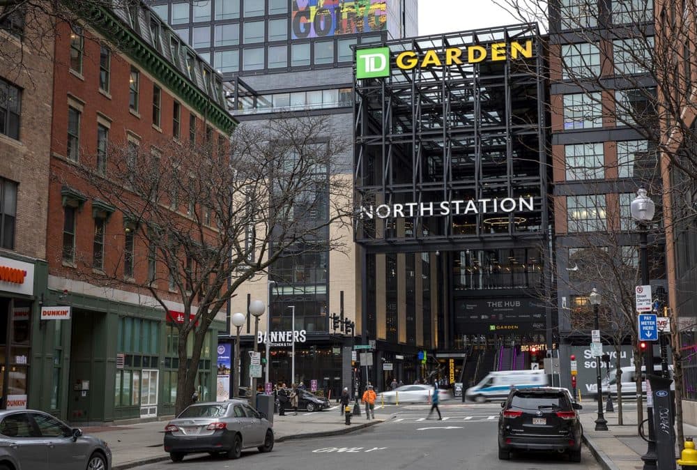 The new entrance to the TD Garden on Causeway Street, Boston. (Robin Lubbock/WBUR)
