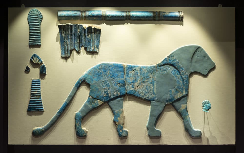 Ancient artwork from Kerma, the first capital of Nubia which had origins in 2400 BCE. Much of of the pottery and artifacts from that kingdom was often found with this blue or aquamarine hue. (Courtesy Museum of Fine Arts, Boston) 