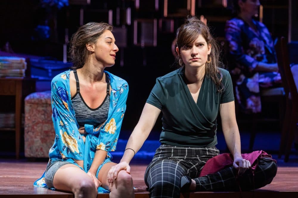 Dana Stern and Liba Vaynberg in the Huntington Theatre Company's production of &quot;We All Fall Down.&quot; (Courtesy Nile Hawver)