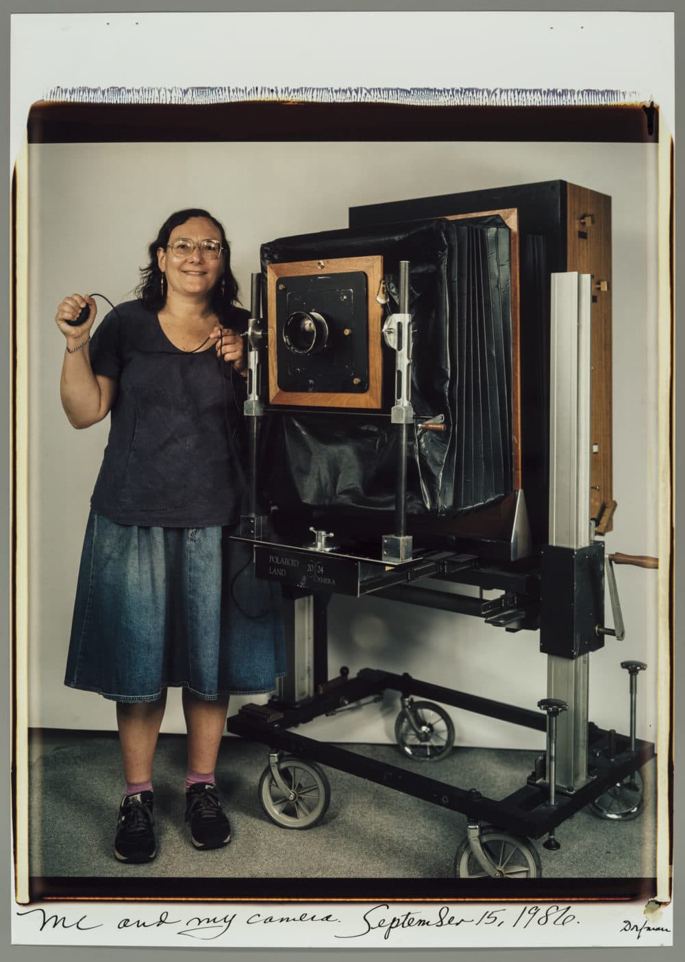 Elsa Dorfman, &quot;Me and my camera,&quot; 1986. (Courtesy)