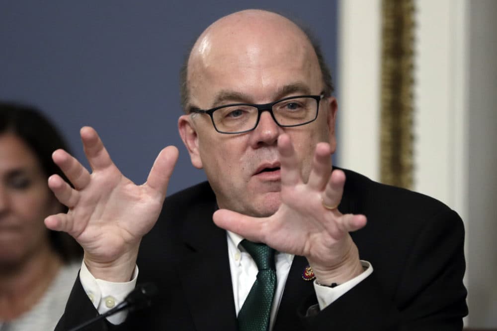 House Rules Committee chairman Rep. Jim McGovern, D-Mass., speaks during a House Rules Committee hearing on the impeachment against President Donald Trump, Tuesday, Dec. 17, 2019, on Capitol Hill in Washington. (AP Photo/Julio Cortez)