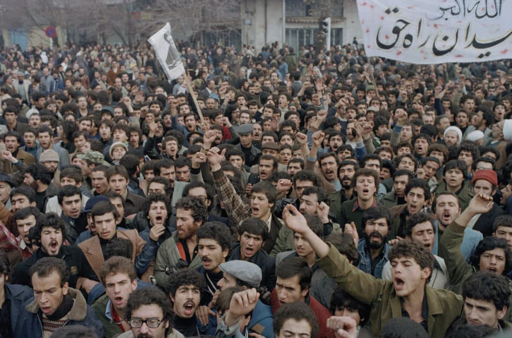 View of a massive demonstration against the Shah of Iran in downtown Tehran, Iran, Oct. 9, 1978. (Michel Lipchitz/AP)
