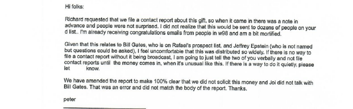 A screenshot from an Oct. 2014 email obtained by Whistleblower Aid.