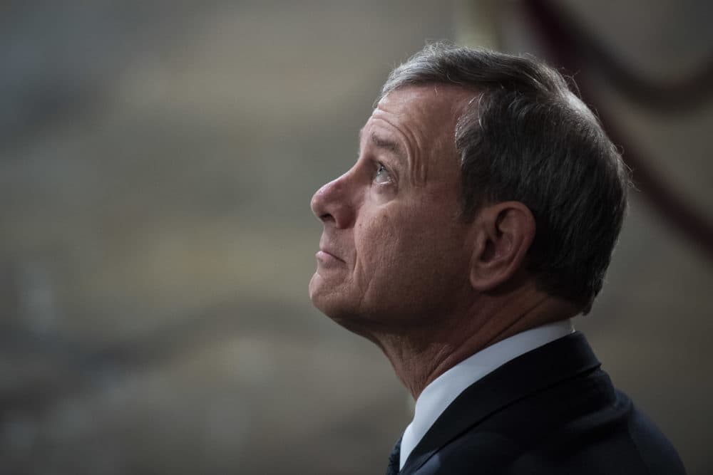 U.S. Supreme Court Chief Justice John G. Roberts, Jr. waits for the arrival of former U.S. President George H.W. Bush at the U.S Capitol Rotunda on December 03, 2018 in Washington, D.C. (Jabin Botsford - Pool/Getty Images)