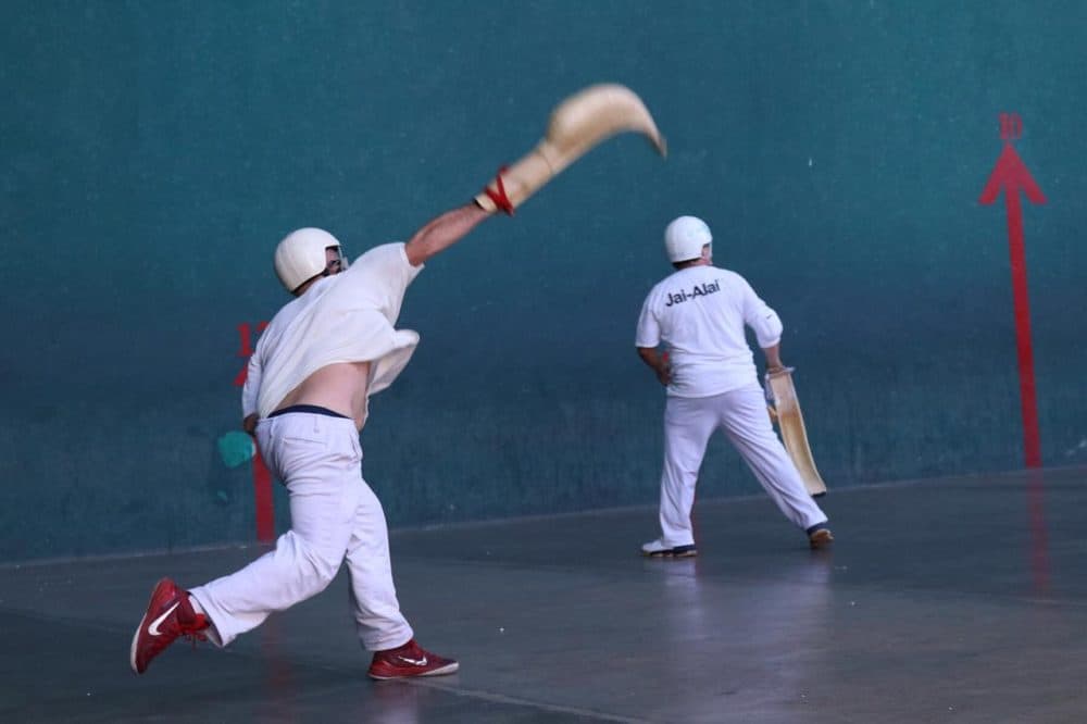 Years after he stopped playing the sport, Mikel became a professional jai alai player. (Courtesy Maya Kroth)