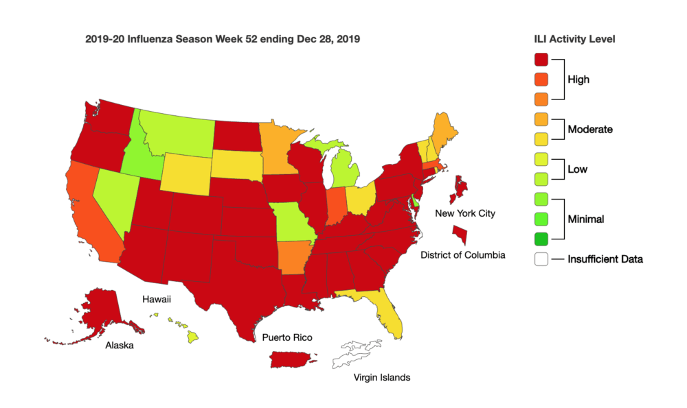 CDC flu map