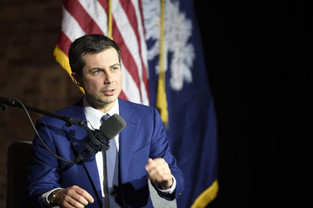 Democratic presidential candidate and former South Bend, Ind., Mayor Pete Buttigieg speaks during a podcast taping at Claflin University, on Jan. 23, 2020, in Orangeburg, S.C. (Meg Kinnard/AP)