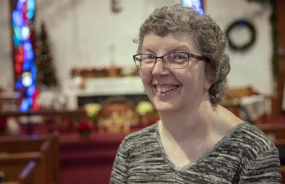 Bonnie Hickey, assistant treasurer at Trinity Episcopal Church. (Robin Lubbock/WBUR)