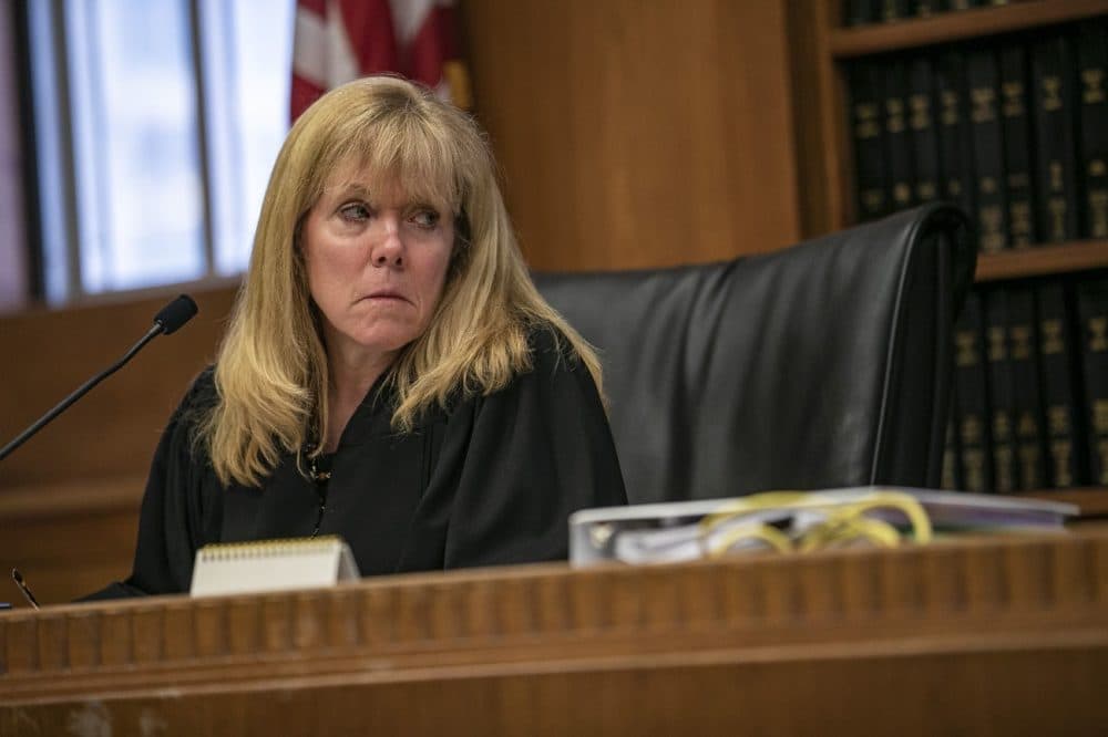 Judge Beverly Cannone listens to testimony from Souza-Baranowski Superintendent Steven Kenneway. (Jesse Costa/WBUR)