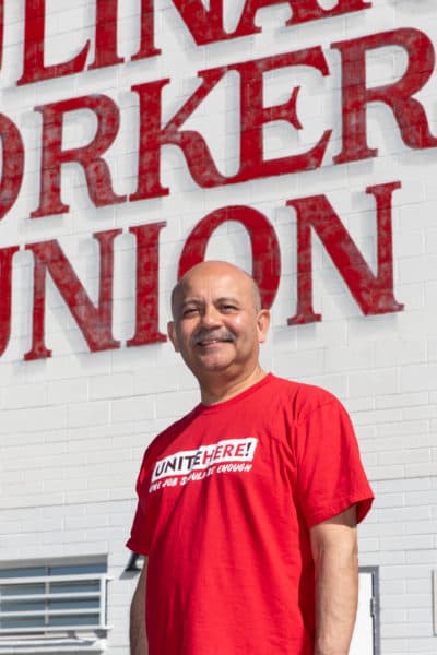 Mario Sandoval has worked at Binions Steakhouse for 35 years and has been a union member since he was 16 years old. (Krystal Ramirez for Here &amp; Now)