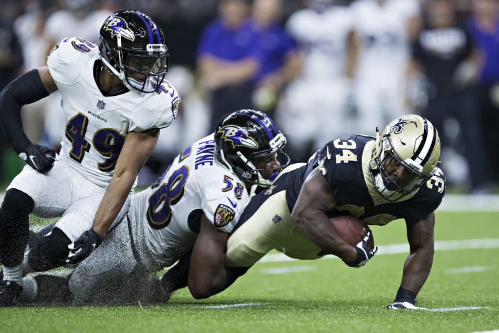 Darius in a preseason game during his brief stint with the New Orleans Saints. (Wesley Hitt/Getty Images)