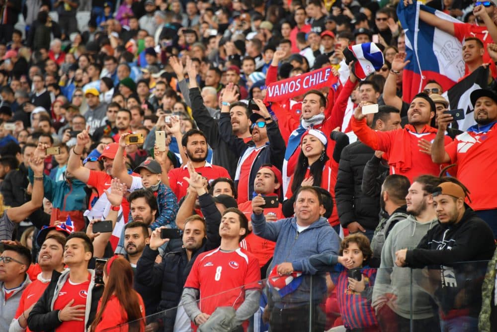 Fans of Chile at the 2019 Copa América football tournament. (Almeida/AFP/Getty Images)