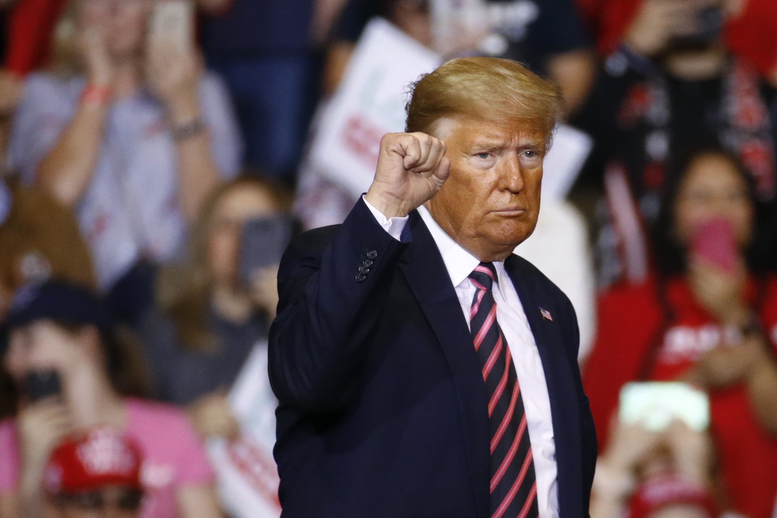 President Trump speaks during a campaign rally in Las Vegas on Feb. 21. (Patrick Semansky/AP)