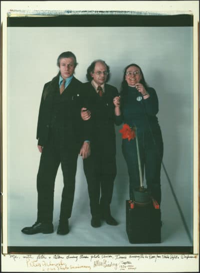 Elsa Dorfman, “Me, with Peter and Allen During Their Photo Session. Isaac's Amaryllis in Bloom From Studio Light,” 1980. (Courtesy Museum of Fine Arts, Boston)