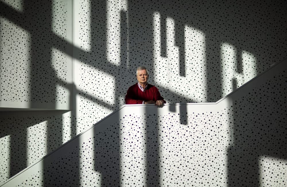 Brown University professor Stephen Kinzer, author of a book on the mind-control experiment backed by the CIA which gave large doses of LSD to prisoners including Whitey Bulger, stands outside his office, Jan. 30, 2020, in Providence, R.I. (David Goldman/AP)