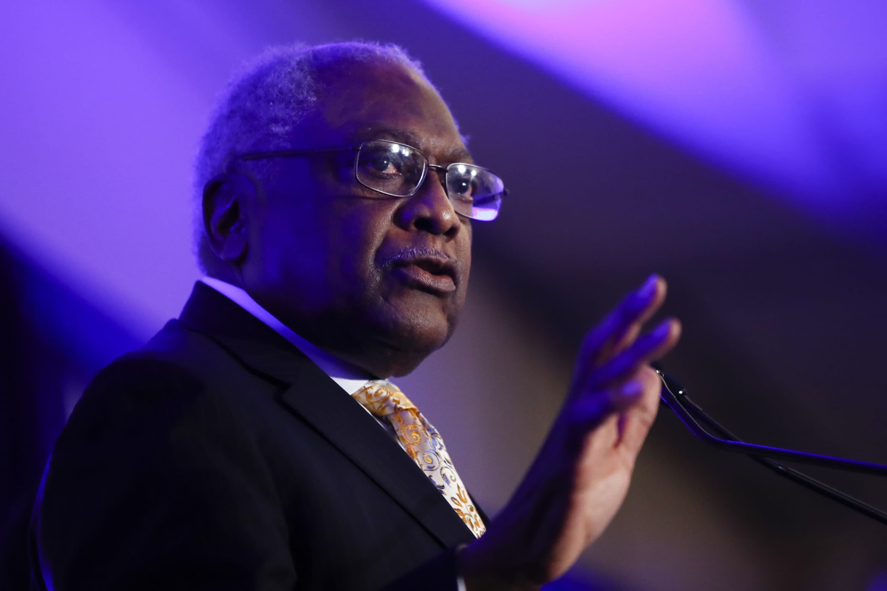 House Majority Whip James Clyburn, D-S.C., speaks at the First in the South Dinner, Monday, Feb. 24, 2020, in Charleston, S.C. (Matt Rourke/AP Photo)