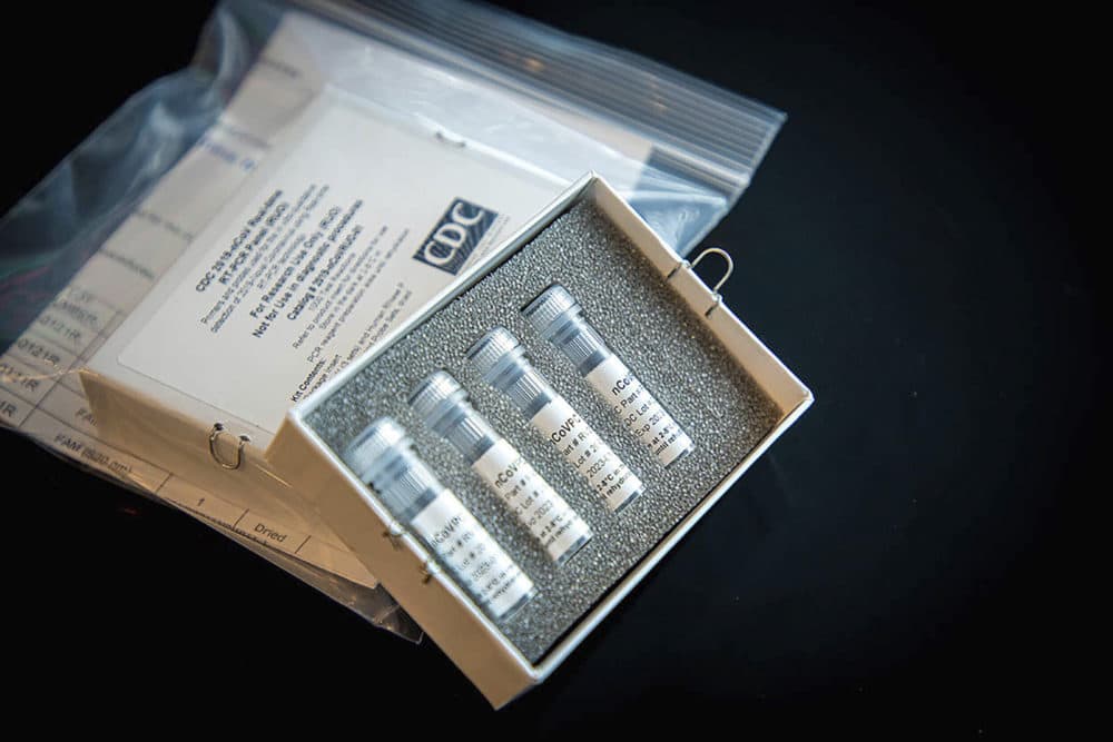 A U.S. Centers for Disease Control and Prevention laboratory test kit for the new coronavirus. (CDC via AP)