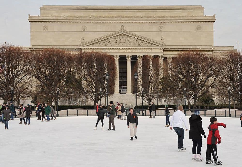 Skaters on the ice at The National Gallery of Art Sculpture Garden Ice Rink in Washington, D.C. (Mandel Ngan/AFP/Getty Images)