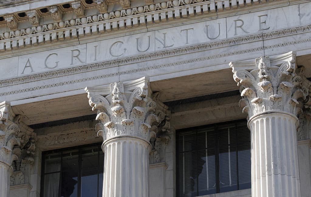 The U.S. Department of Agriculture building in Washington, D.C. The Trump administration decided to relocate two of USDA's research agencies to Kansas City. (Saul Loeb/AFP/Getty Images)
